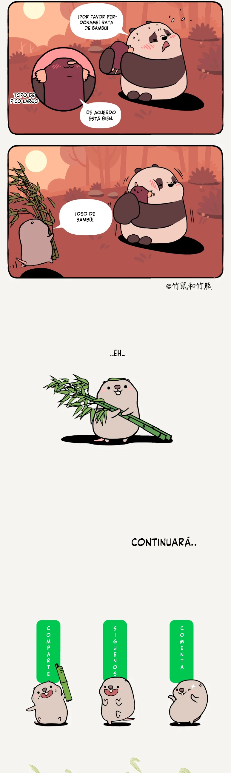 4 compañeros de bambu