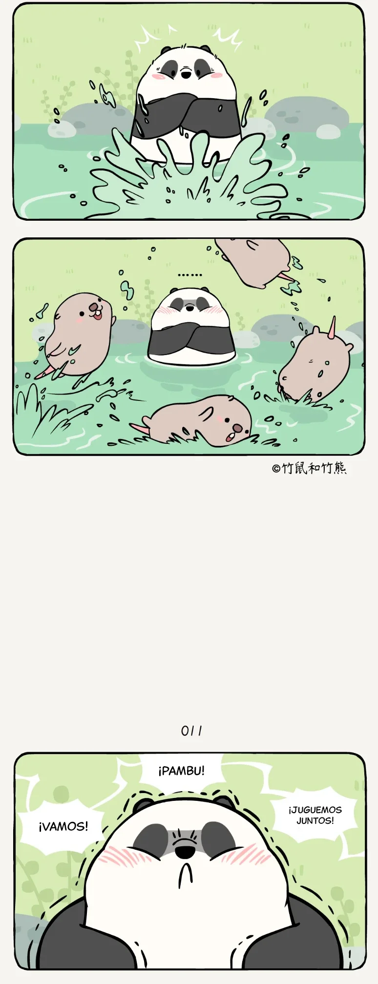 2 compañeros de bambu